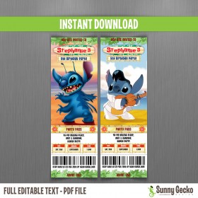 Stitch Birthday Ticket Invitations